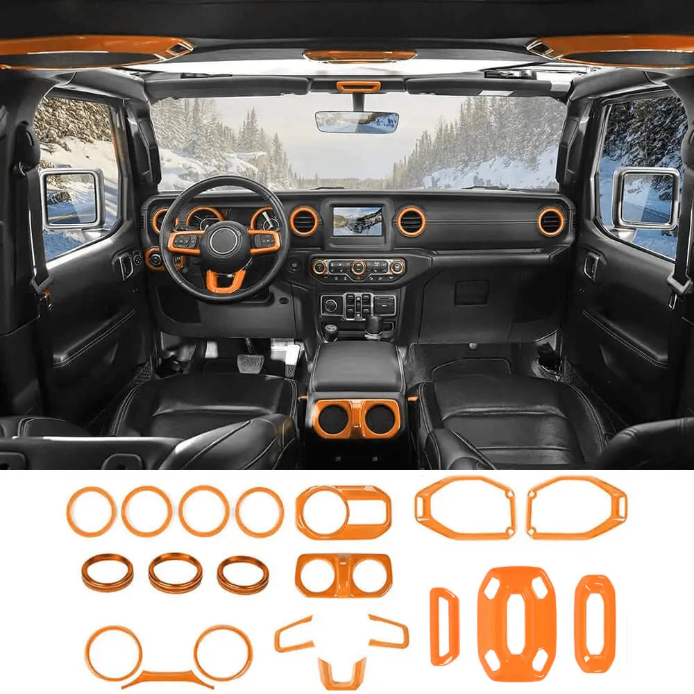 For 2018-2023 Jeep Wrangler JL JLU Gladiator JT 20PCS Full Set Interior Cover Trim Kit