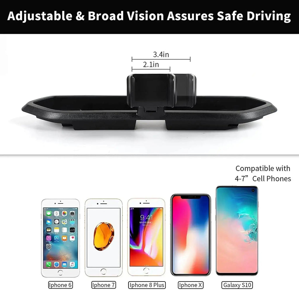For 2018-2023 Jeep Wrangler JL JLU Gladitator JT Dash Mount Storage Tray with Phone Holder, Not for 4Xe