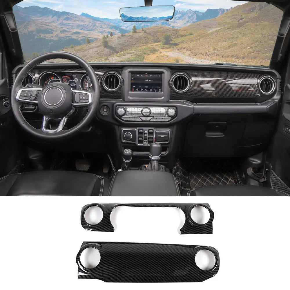 For 2018-2023 Jeep Wrangler JL JLU Interior Cover Trim Full Set Available Separately Carbon Fiber