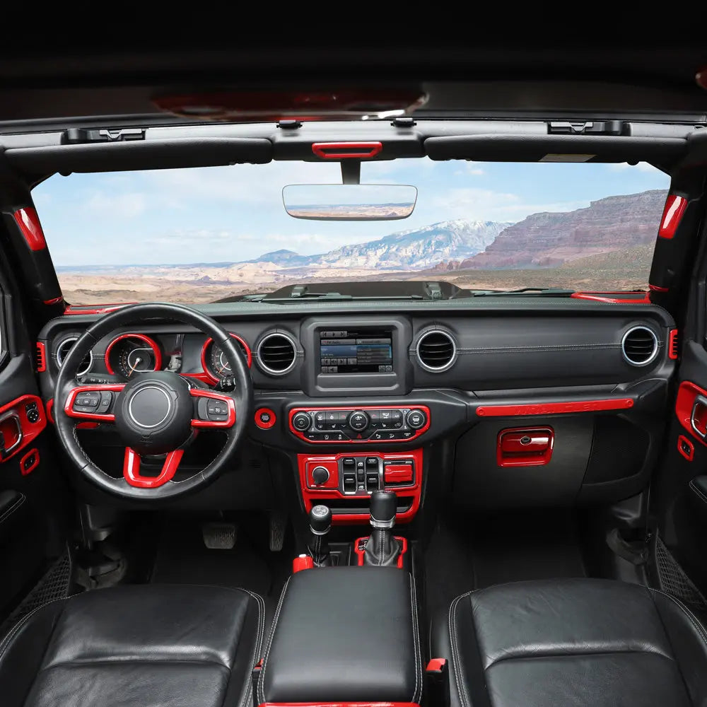 For 2018-2023 Jeep Wrangler JL JLU Interior Trim Full Set Available Separately Red