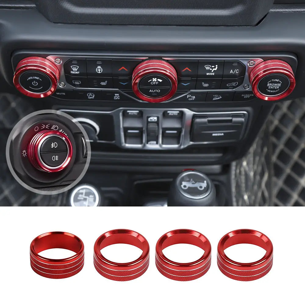 For 2018-2023 Jeep Wrangler JL JLU Interior Trim Full Set Available Separately Red