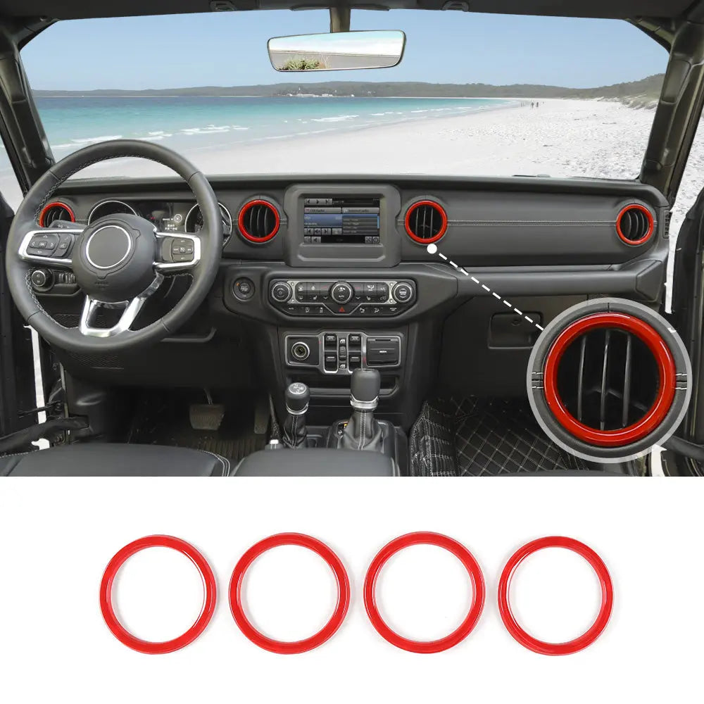 For 2018-2023 Jeep Wrangler JL JLU Interior Trim Full Set Available Separately Red