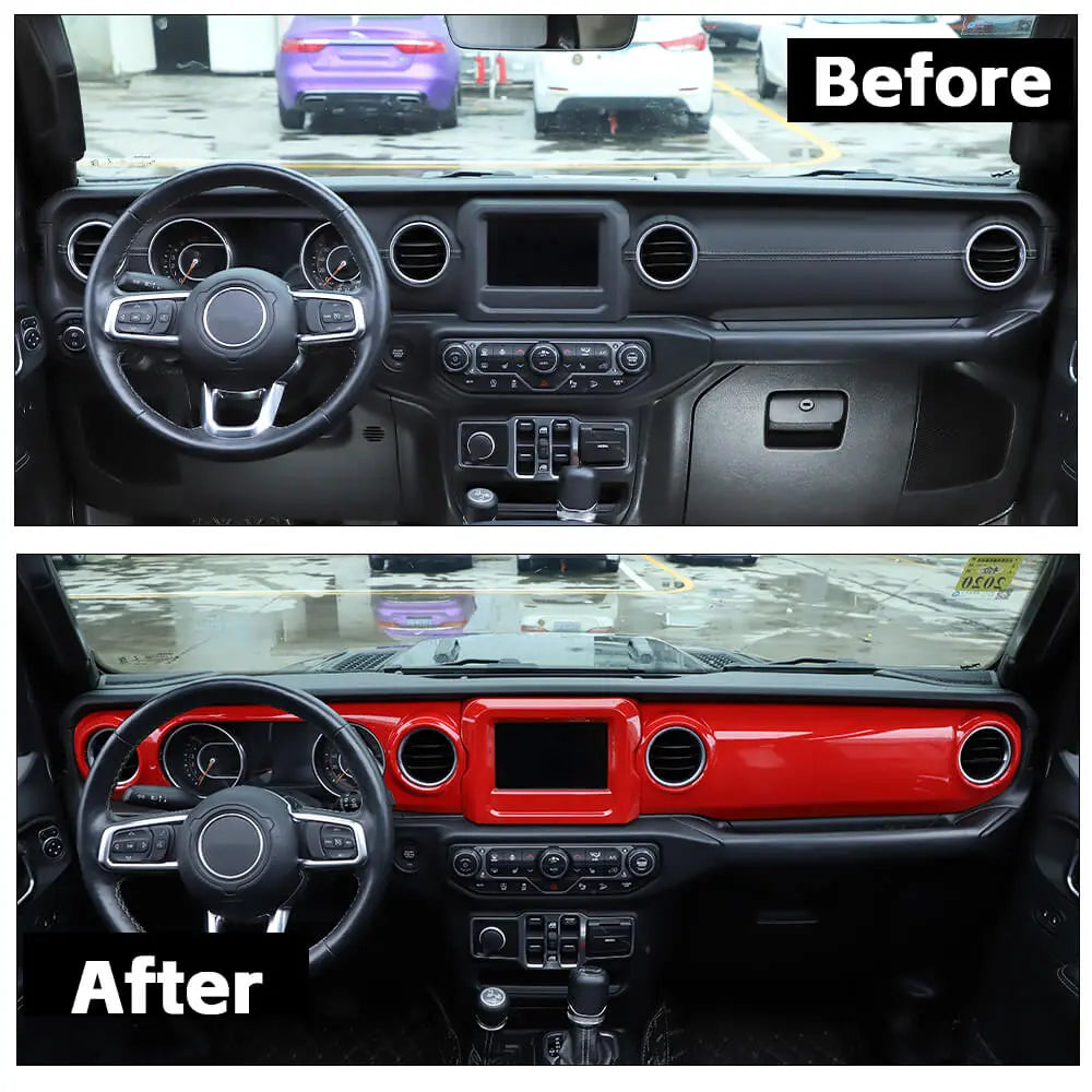 For 2018-2023 Jeep Wrangler JL JLU & Gladiator JT 4PCS Central Navigation Cover Console Panel Trim Kit