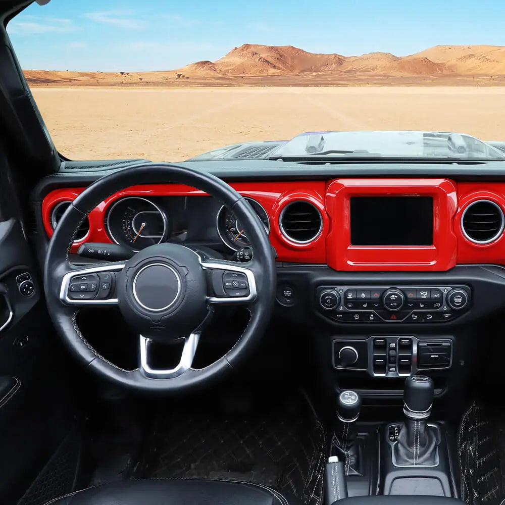 For 2018-2023 Jeep Wrangler JL JLU & Gladiator JT 4PCS Central Navigation Cover Console Panel Trim Kit