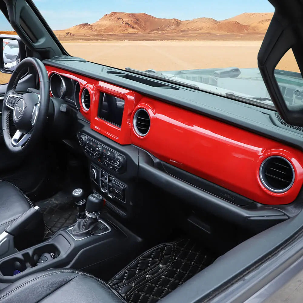 For 2018-2023 Jeep Wrangler JL JLU & Gladiator JT 4PCS Central Navigation Cover Console Panel Trim Kit