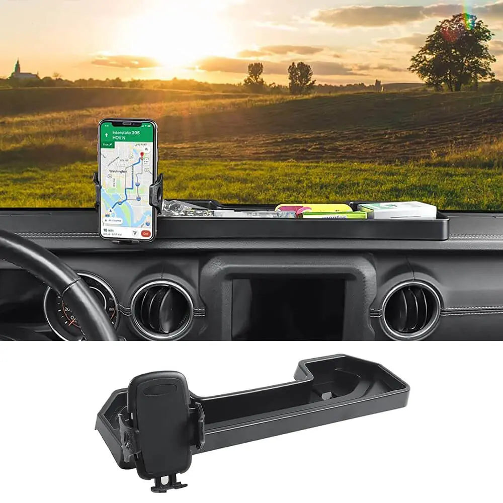 For 2018-2023 Jeep Wrangler JL JLU & Gladiator JT 4Xe Dashboard Storage Tray With Phone Holder