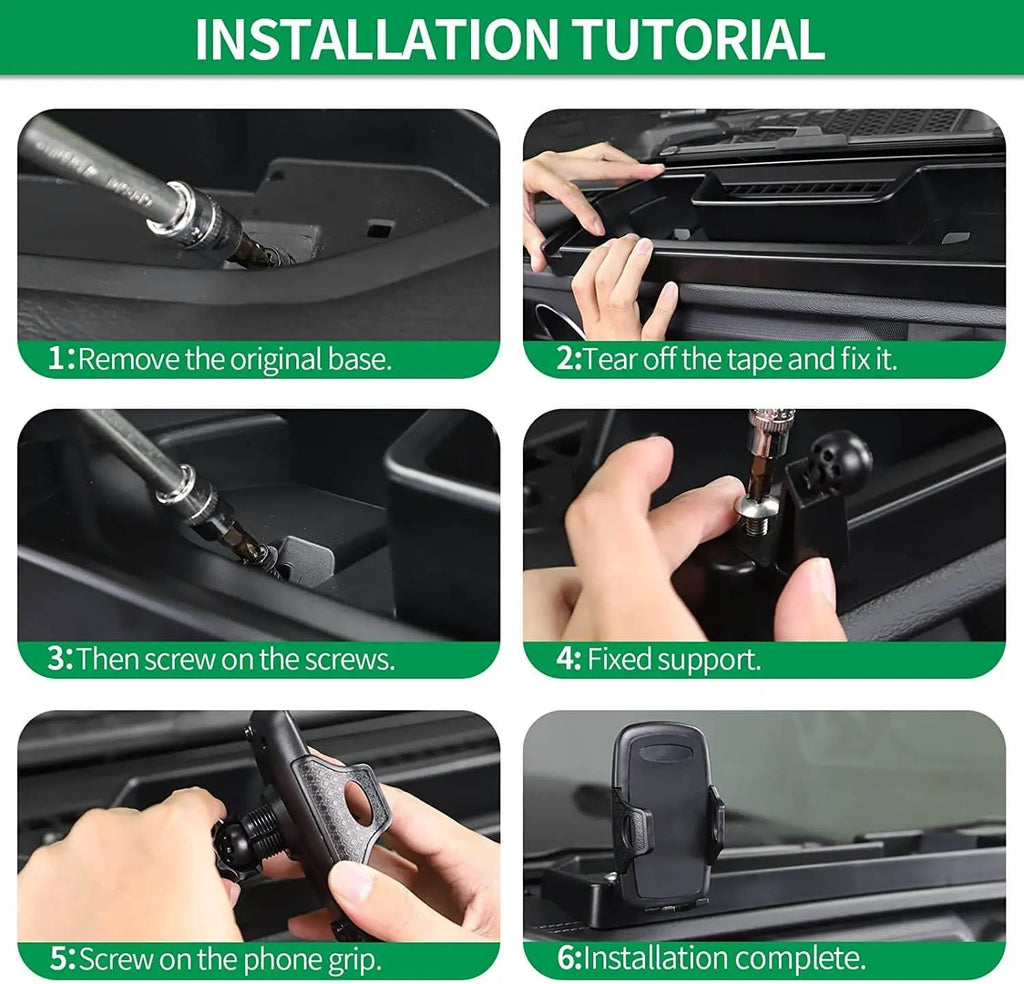 For 2018-2023 Jeep Wrangler JL JLU & Gladiator JT 4Xe Dashboard Storage Tray With Phone Holder