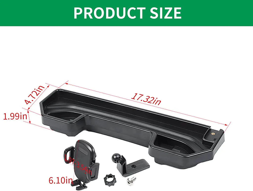 For 2018-2023 Jeep Wrangler JL JLU & Gladiator JT 4Xe Dashboard Storage Tray With Phone Holder