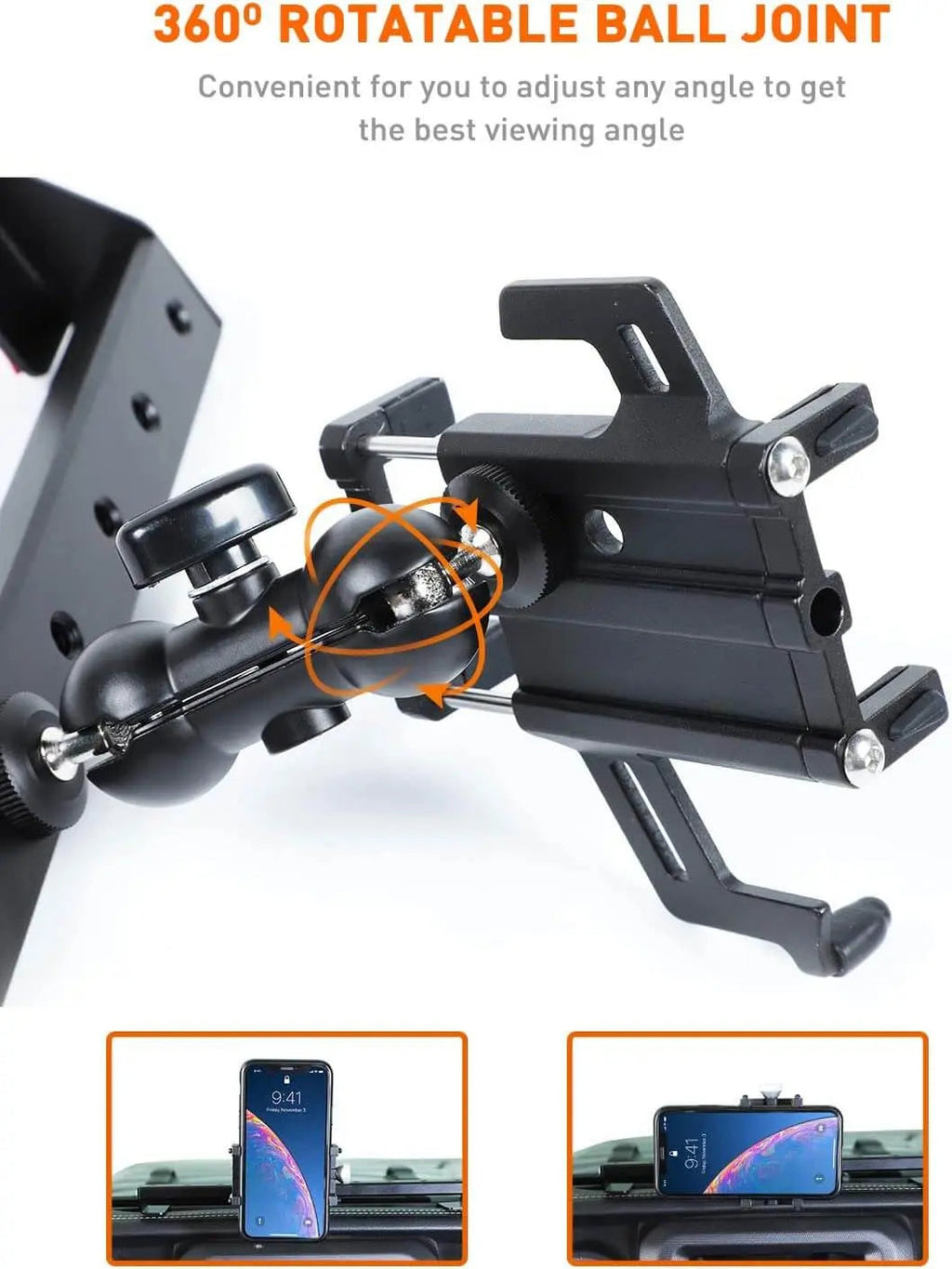 For 2018-2023 Jeep Wrangler JL JLU & Gladiator JT Dash Phone Holder Mount