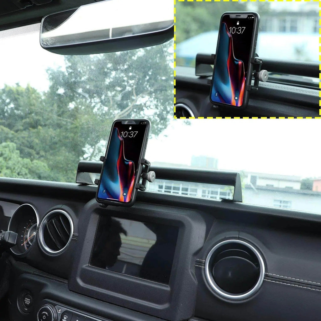For 2018-2023 Jeep Wrangler JL JLU & Gladiator JT Dashboard Bar Phone Holder, Rugged Heavy Duty Cell Mount