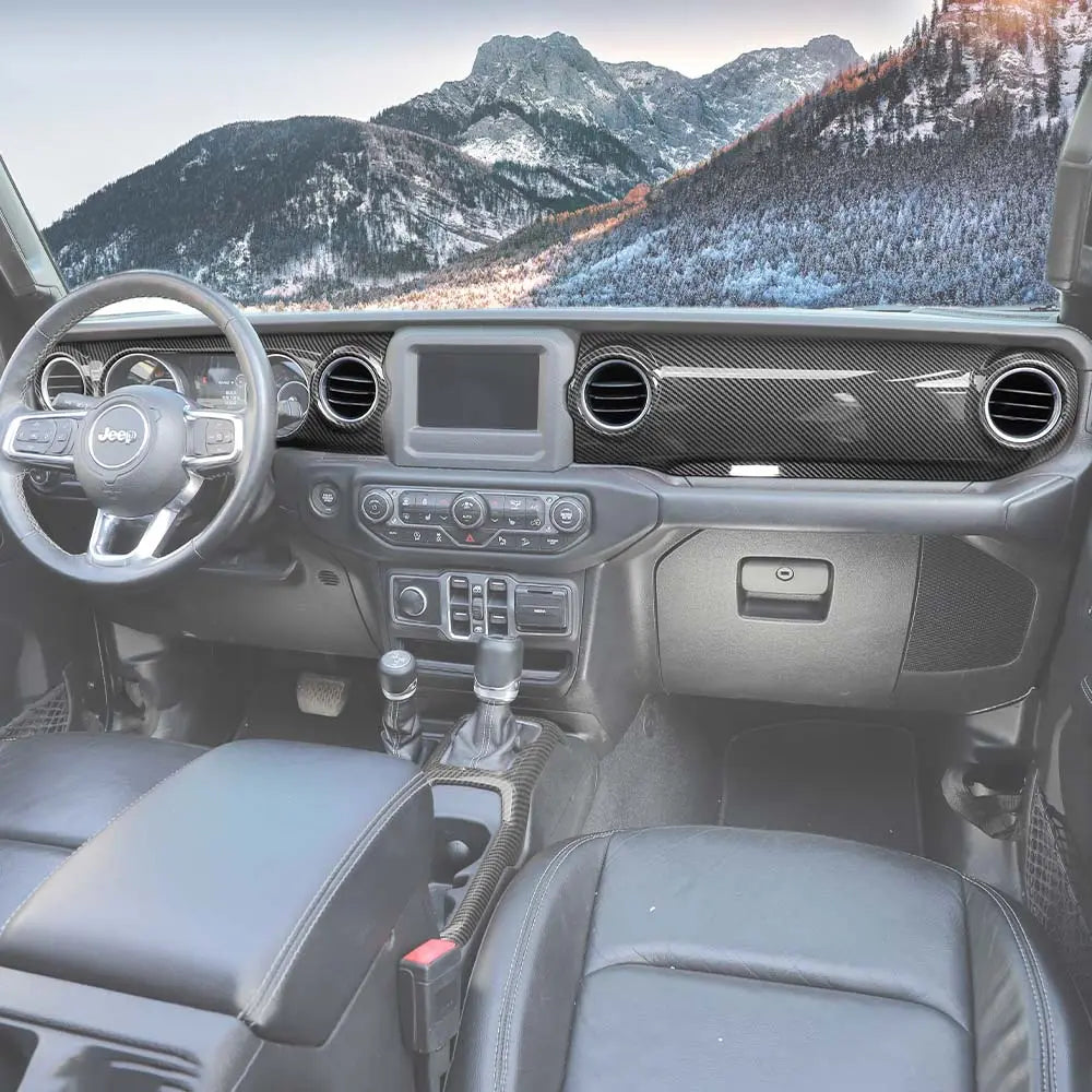 For 2018-2023 Jeep Wrangler JL JLU & Gladiator JT Dashboard Control Console Trim Panel Cover Decor