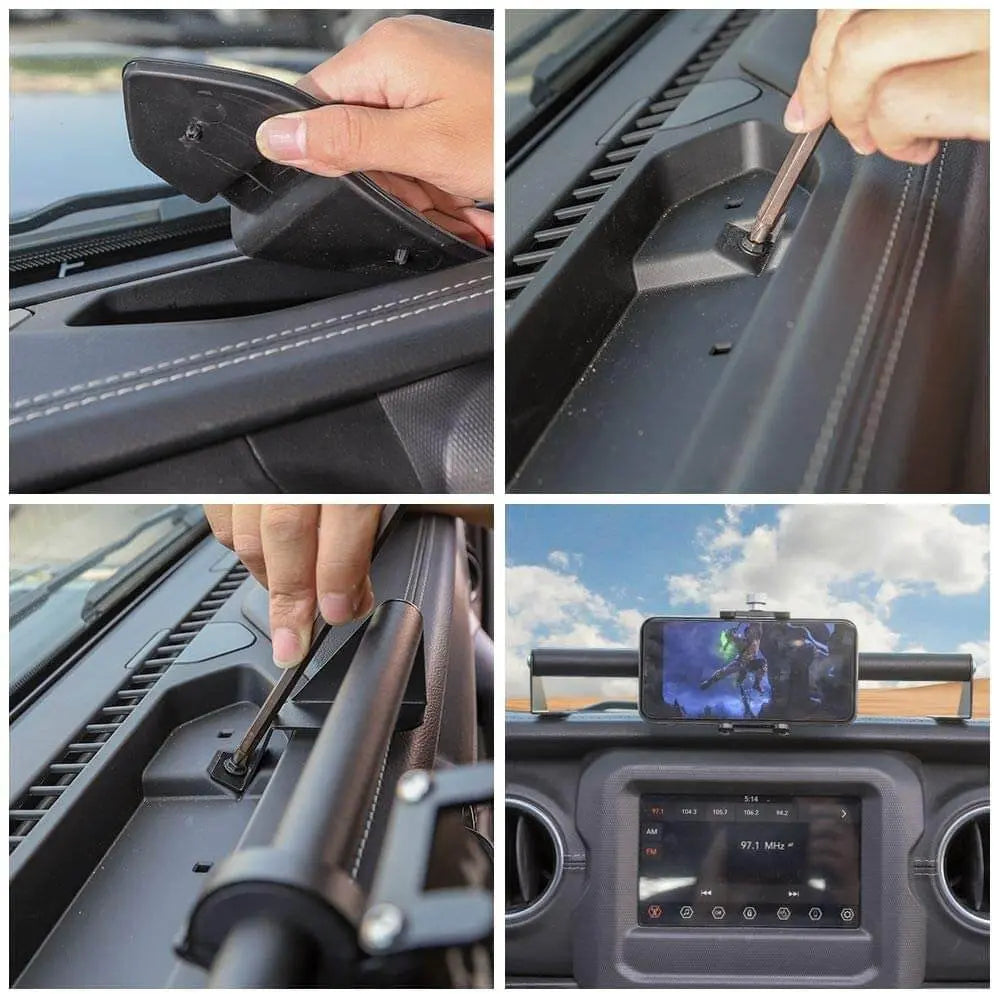 For 2018-2023 Jeep Wrangler JL JLU & Gladiator JT Dashboard Phone Holder Mobile Phone Mount Stand