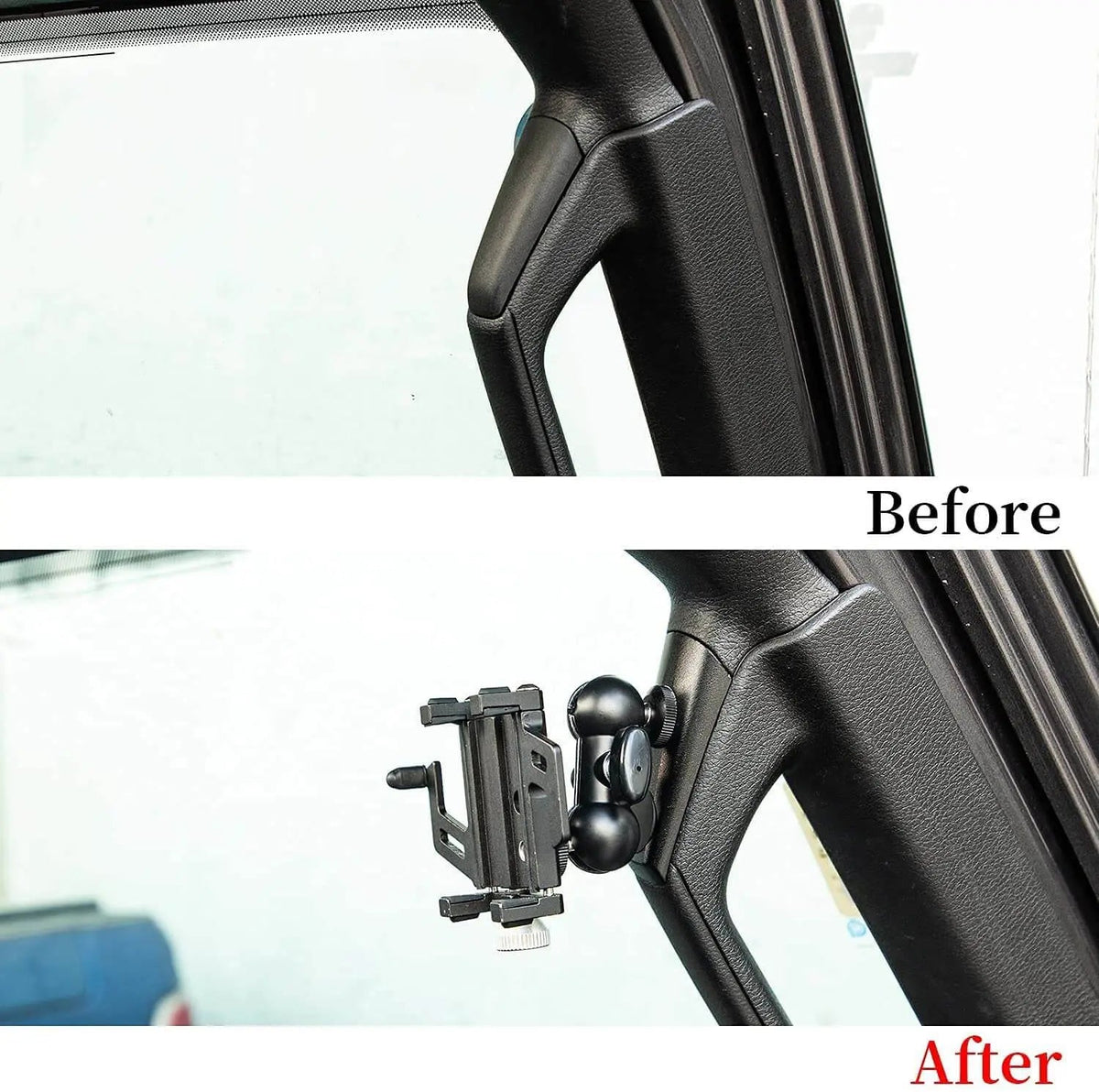 For 2018-2023 Jeep Wrangler JL JLU & Gladiator JT A-Pillar Grab Handle Adjustable Metal Phone Holder Anti-Shake Phone Mount