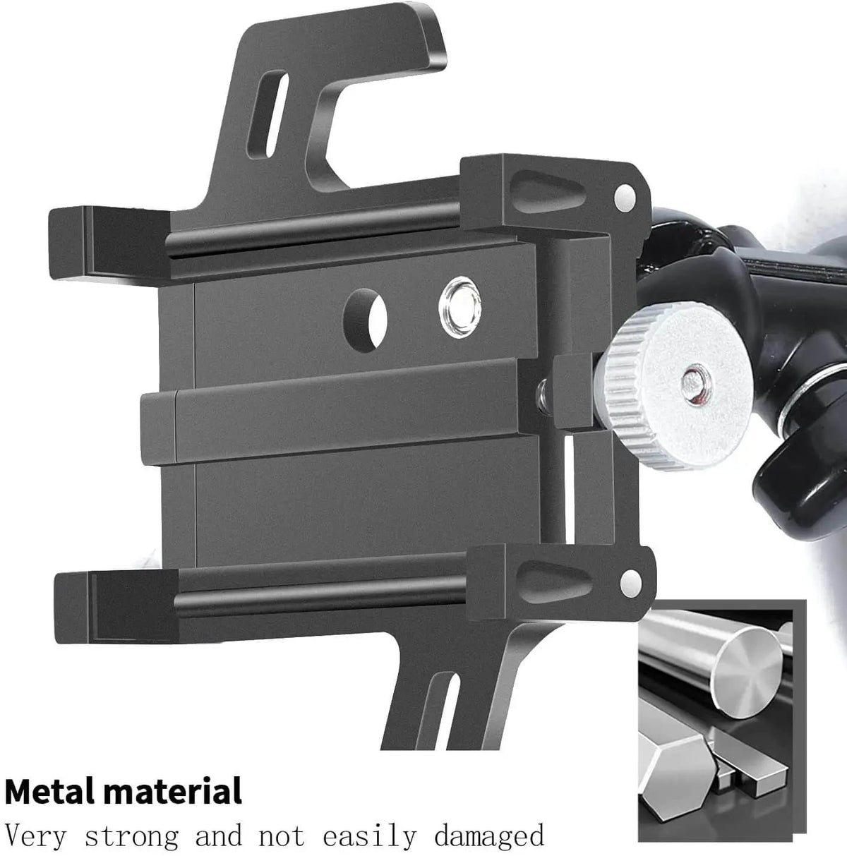 For 2018-2023 Jeep Wrangler JL JLU & Gladiator JT A-Pillar Grab Handle Adjustable Metal Phone Holder Anti-Shake Phone Mount