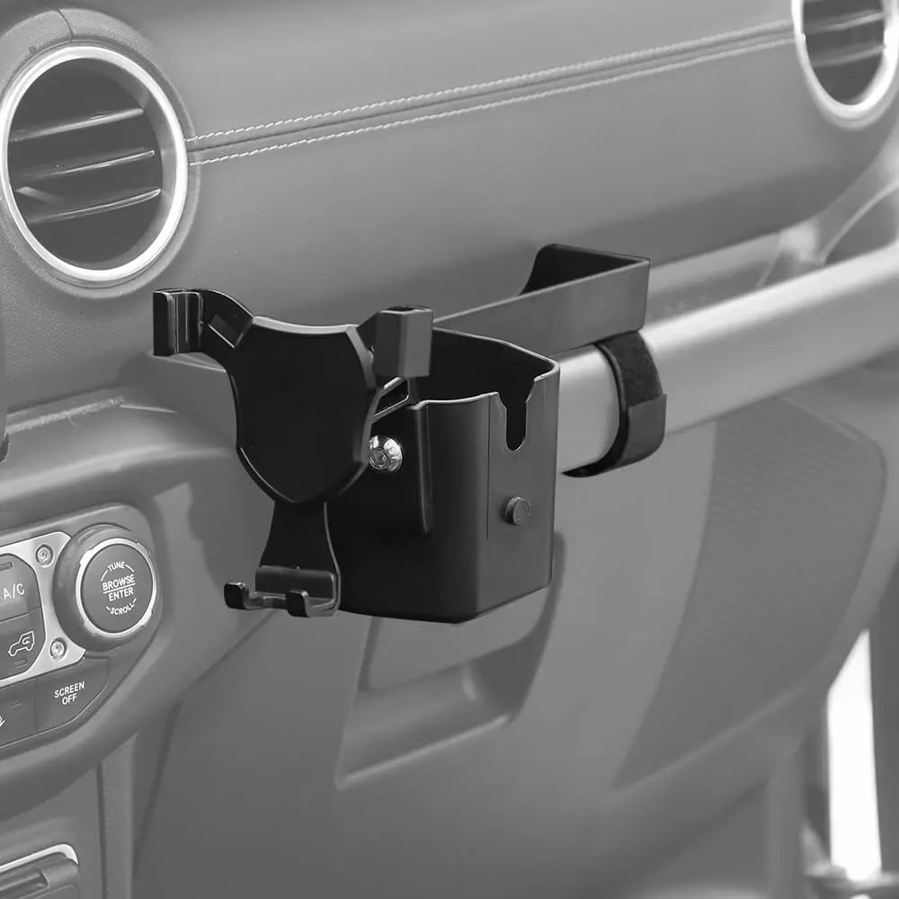 For 2018-2023 Jeep Wrangler JL JLU & Gladiator JT Passenger Co-Pilot Grab Bar Phone Mount Drink Cup Storage Tray