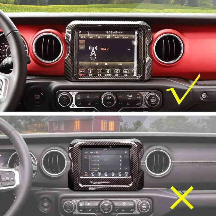 For 2018–2023 Jeep Wrangler JL, JLU & Gladiator JT Rubicon Dashboard Navigation Screen Bezel Trim Cover (Fits 8.4" Display Only)