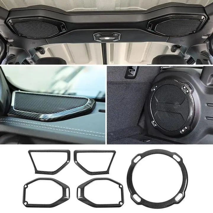 For 2018-2023 Jeep Wrangler JL Rubicon A-pillar &Roof &Trunk Speaker Cover Trim Kit