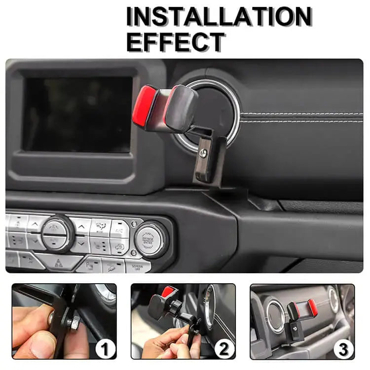 For 2018-2023 Jeep Wrangler JL & Gladiator JT Cell Phone Holder Walkie Talkie Stand Mount Bracket