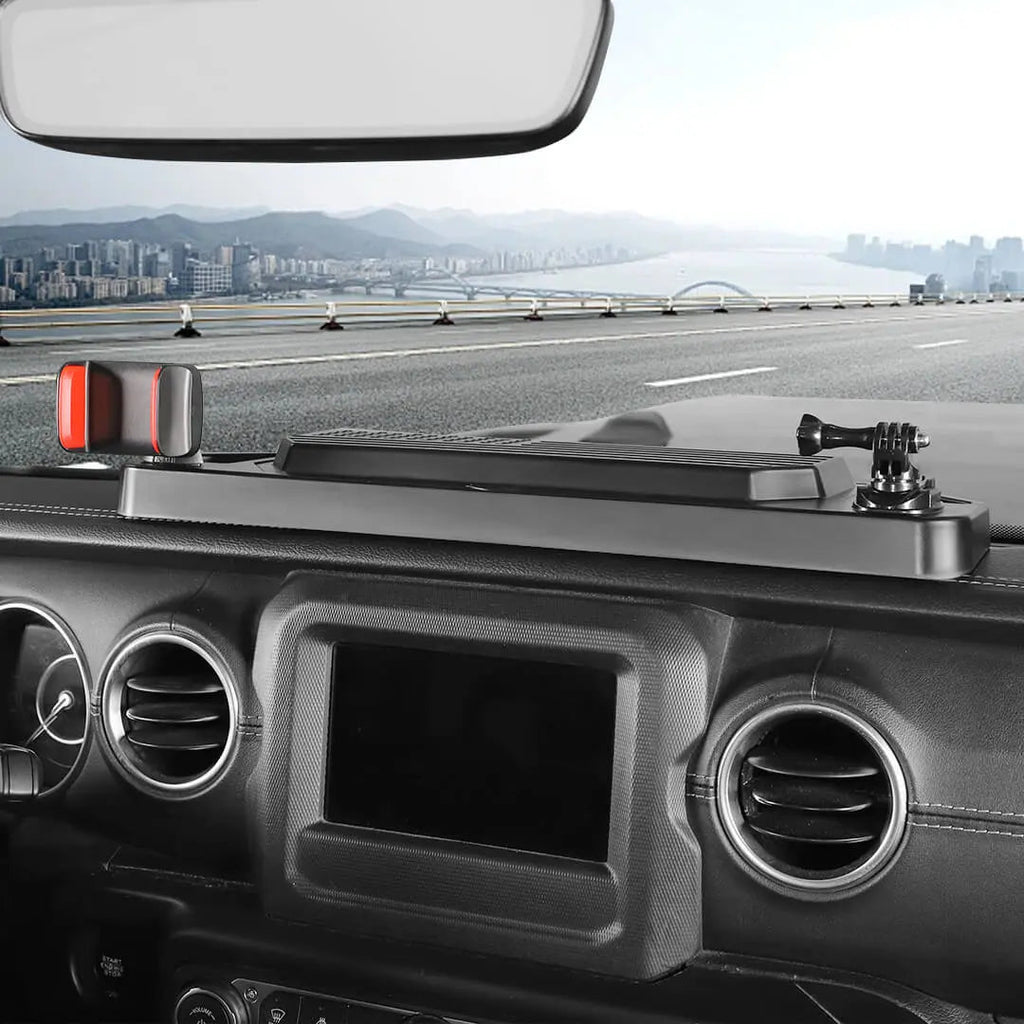 For 2018-2023 Jeep Wrangler JL & Gladiator JT Center Console Dash Phone Holder Bracket Storage Box Tray