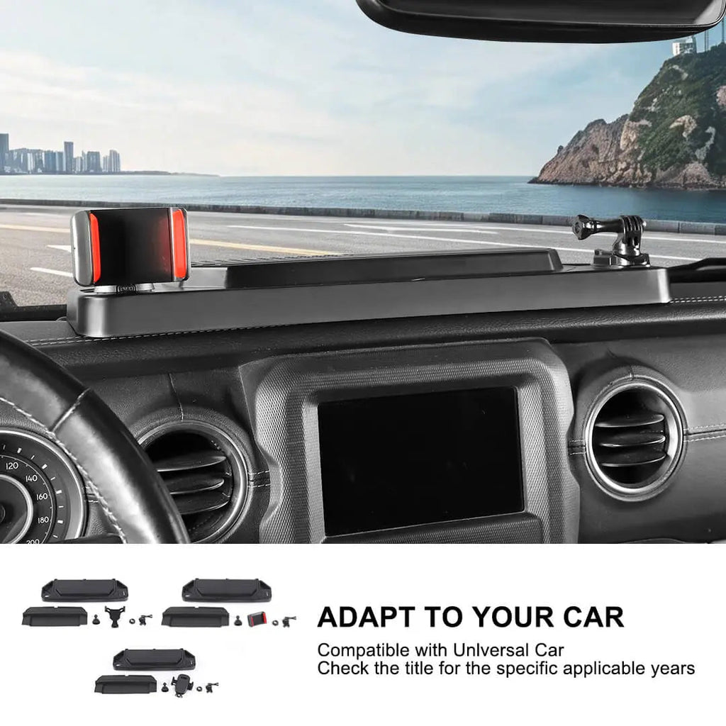 For 2018-2023 Jeep Wrangler JL & Gladiator JT Center Console Dash Phone Holder Bracket Storage Box Tray