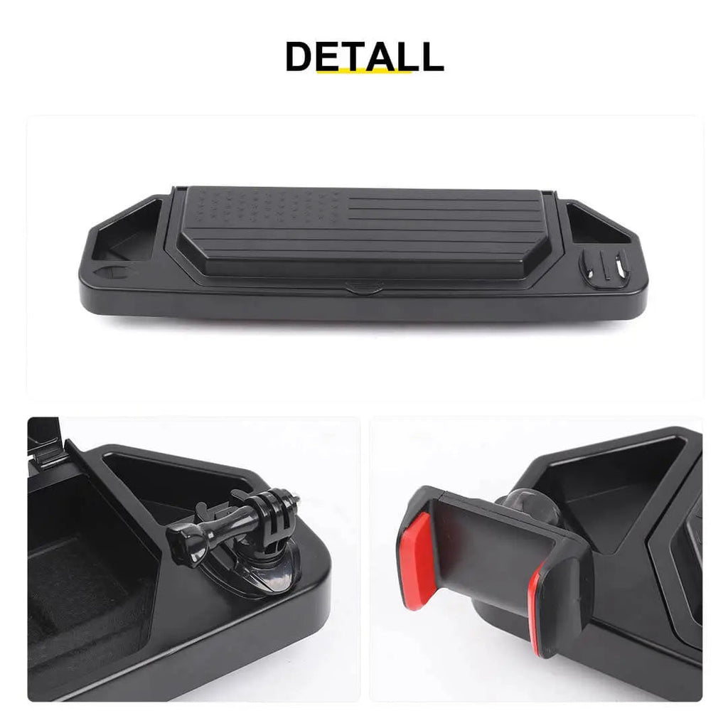 For 2018-2023 Jeep Wrangler JL & Gladiator JT Center Console Dash Phone Holder Bracket Storage Box Tray