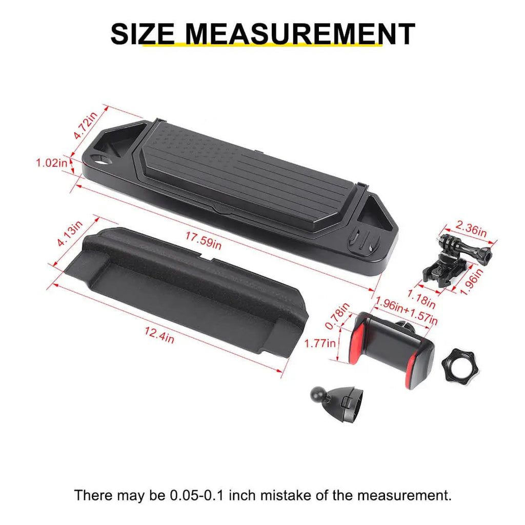 For 2018-2023 Jeep Wrangler JL & Gladiator JT Center Console Dash Phone Holder Bracket Storage Box Tray