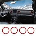 For 2018-2023 Jeep Wrangler JL & Gladiator JT Dashboard Air Conditioning Vents Cover Ring Trim Aluminum Alloy