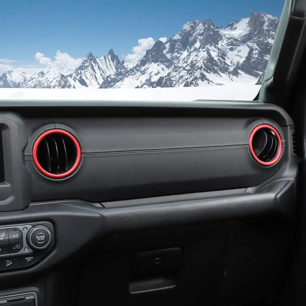 For 2018-2023 Jeep Wrangler JL & Gladiator JT Dashboard Air Conditioning Vents Cover Ring Trim Aluminum Alloy