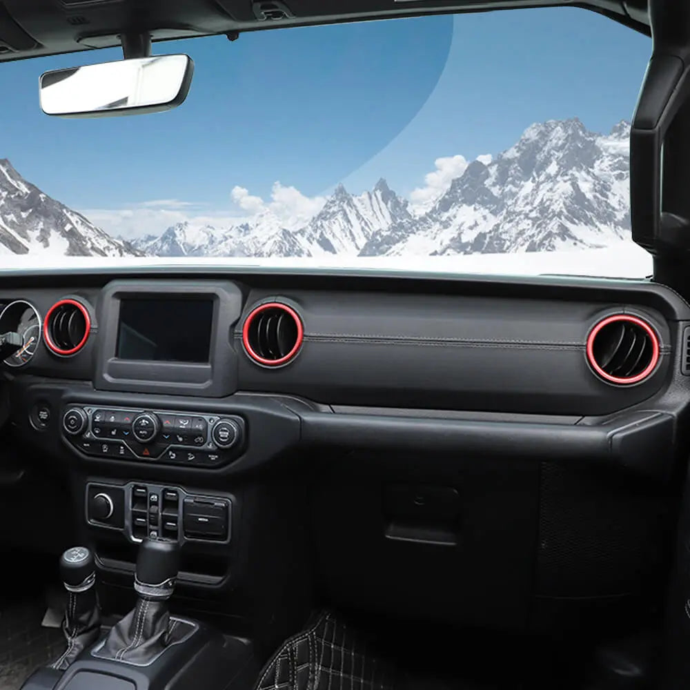For 2018-2023 Jeep Wrangler JL & Gladiator JT Dashboard Air Conditioning Vents Cover Ring Trim Aluminum Alloy