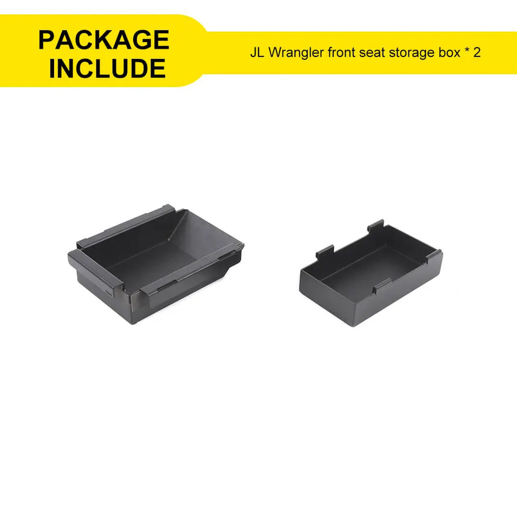 For 2018-2023 Jeep Wrangler JL & Gladiator JT Front Seat Storage Pockets Bottom Tray Organizer Box (2 pcs)