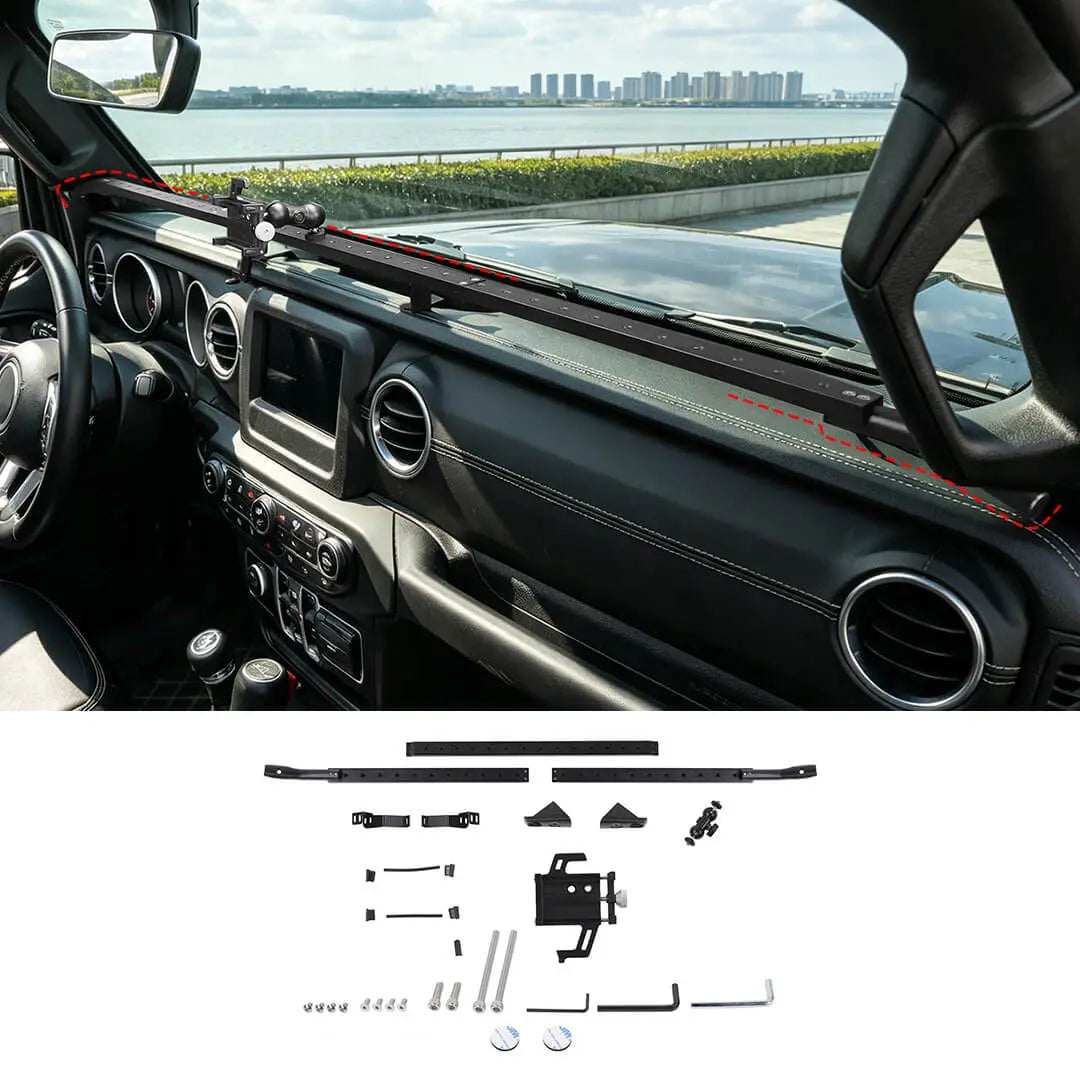For 2018-2023 Jeep Wrangler JL & Gladiator JT Interior Center Console Dash Extended Mount Phone Holder Bracket