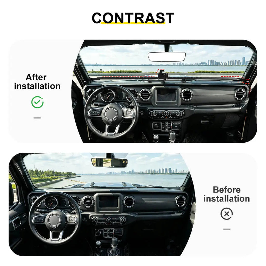 For 2018-2023 Jeep Wrangler JL & Gladiator JT Interior Center Console Dash Extended Mount Phone Holder Bracket
