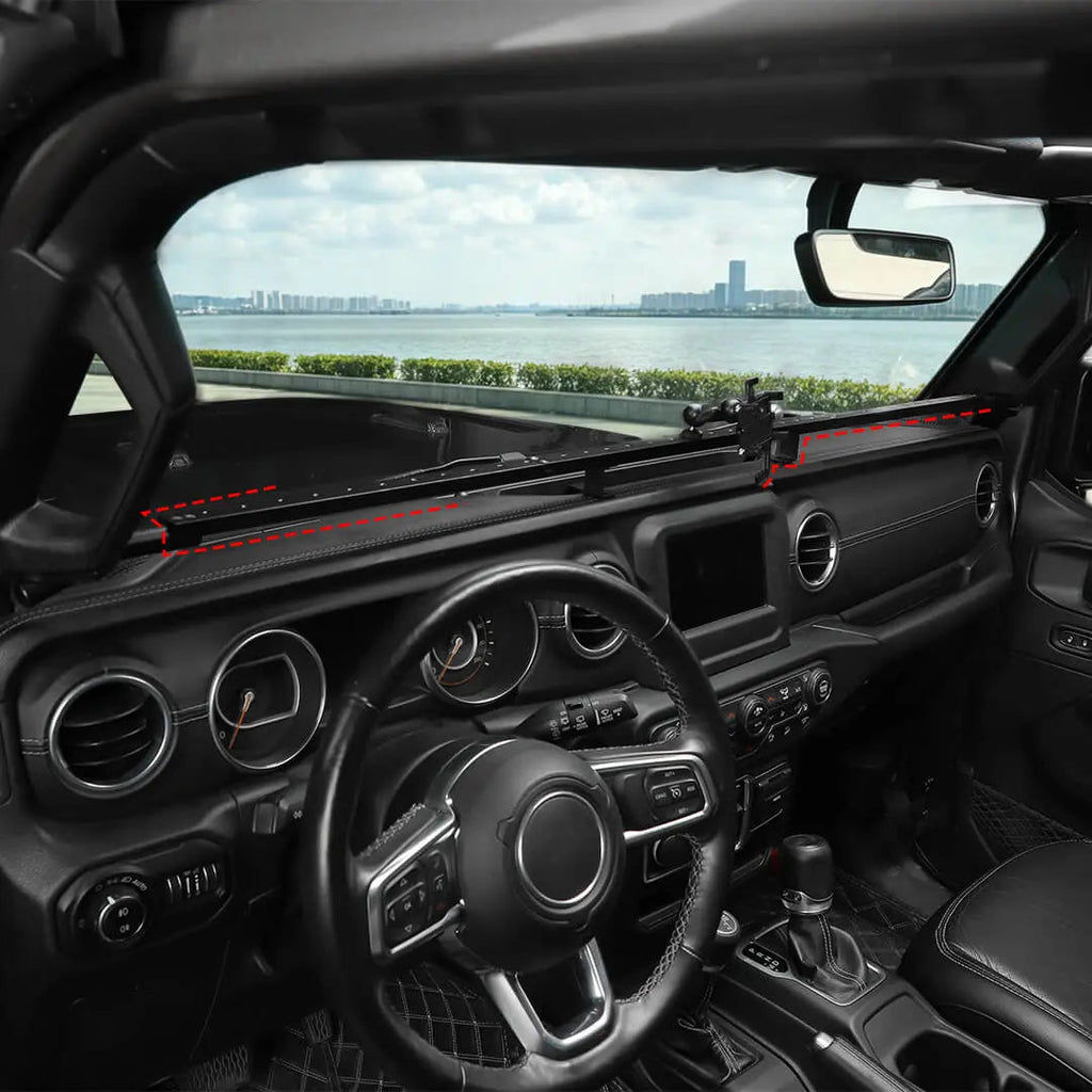 For 2018-2023 Jeep Wrangler JL & Gladiator JT Interior Center Console Dash Extended Mount Phone Holder Bracket