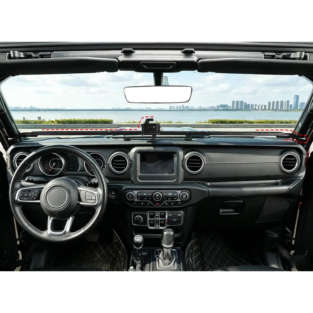 For 2018-2023 Jeep Wrangler JL & Gladiator JT Interior Center Console Dash Extended Mount Phone Holder Bracket