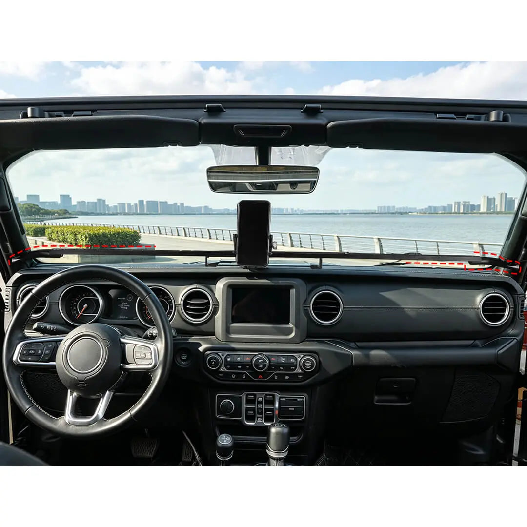 For 2018-2023 Jeep Wrangler JL & Gladiator JT Interior Center Console Dash Extended Mount Phone Holder Bracket