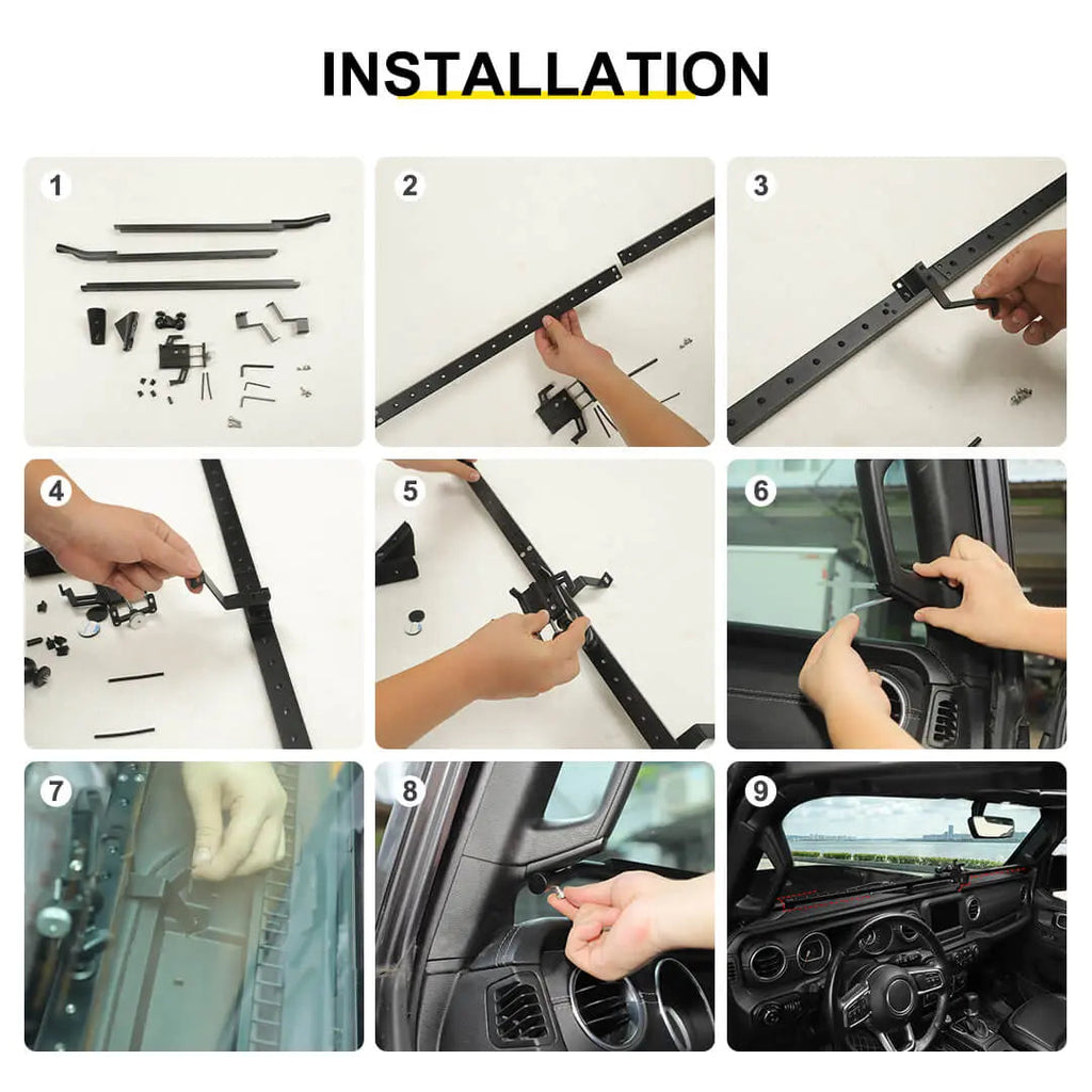 For 2018-2023 Jeep Wrangler JL & Gladiator JT Interior Center Console Dash Extended Mount Phone Holder Bracket