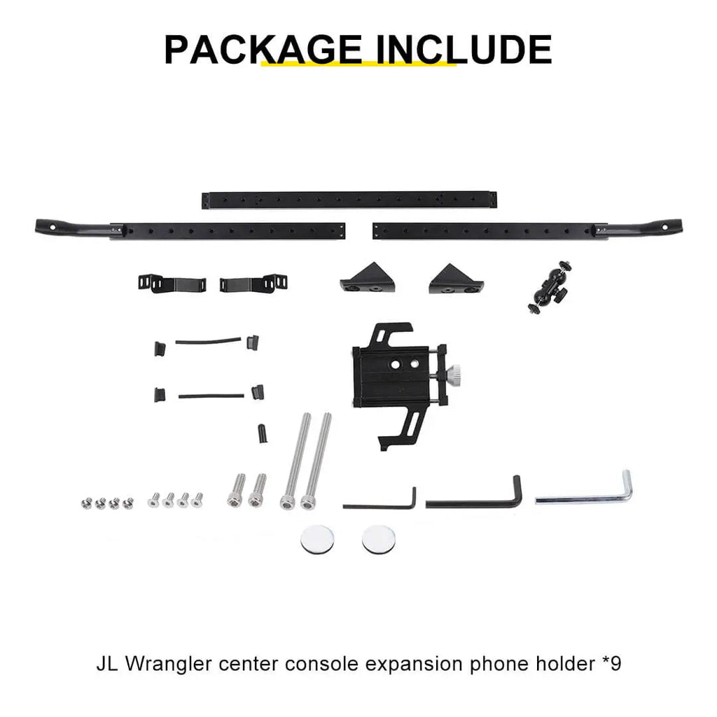 For 2018-2023 Jeep Wrangler JL & Gladiator JT Interior Center Console Dash Extended Mount Phone Holder Bracket