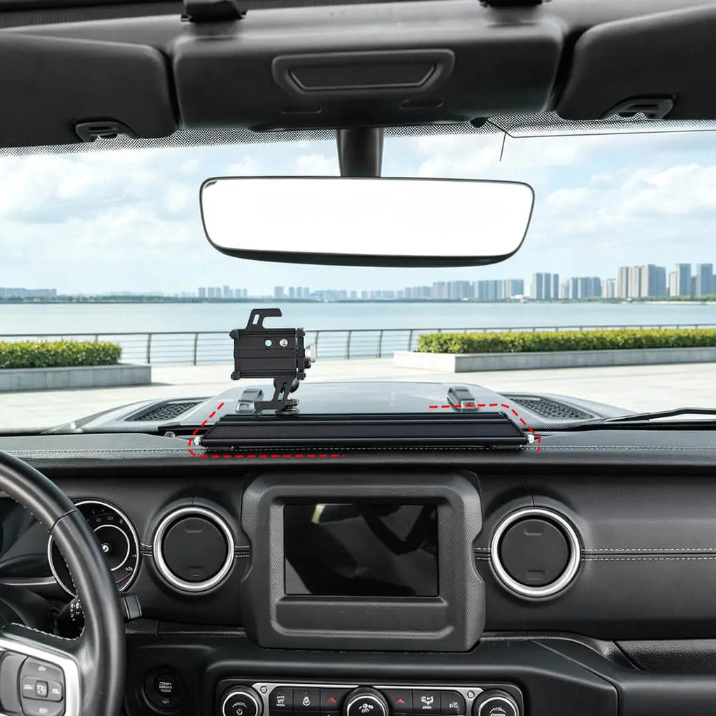 For 2018-2023 Jeep Wrangler JL & Gladiator JT Interior Center Console Dash Phone Holder Mount Bracket