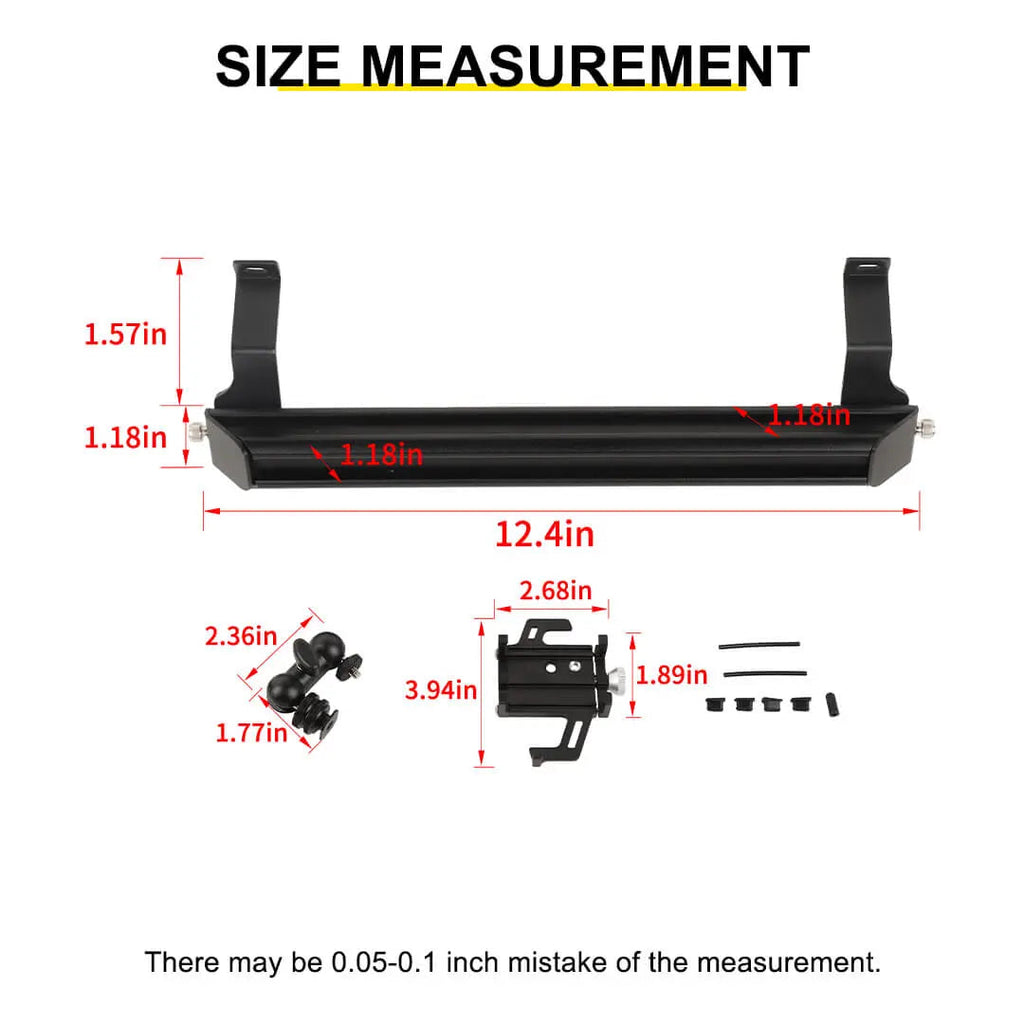 For 2018-2023 Jeep Wrangler JL & Gladiator JT Interior Center Console Dash Phone Holder Mount Bracket