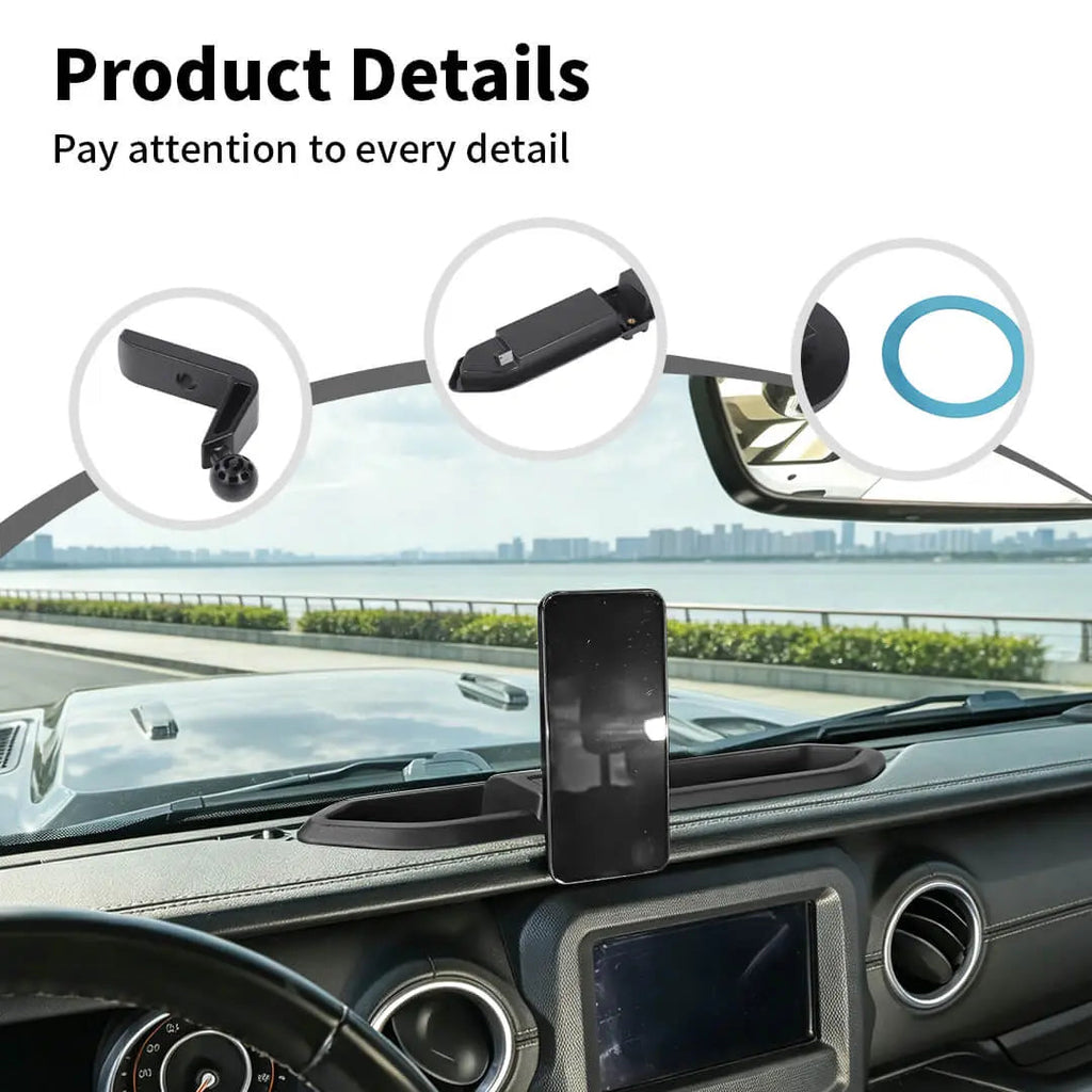 For 2018-2023 Jeep Wrangler JL & Gladiator JT Interior Center Console Magnetic Phone Mount Holder Bracket