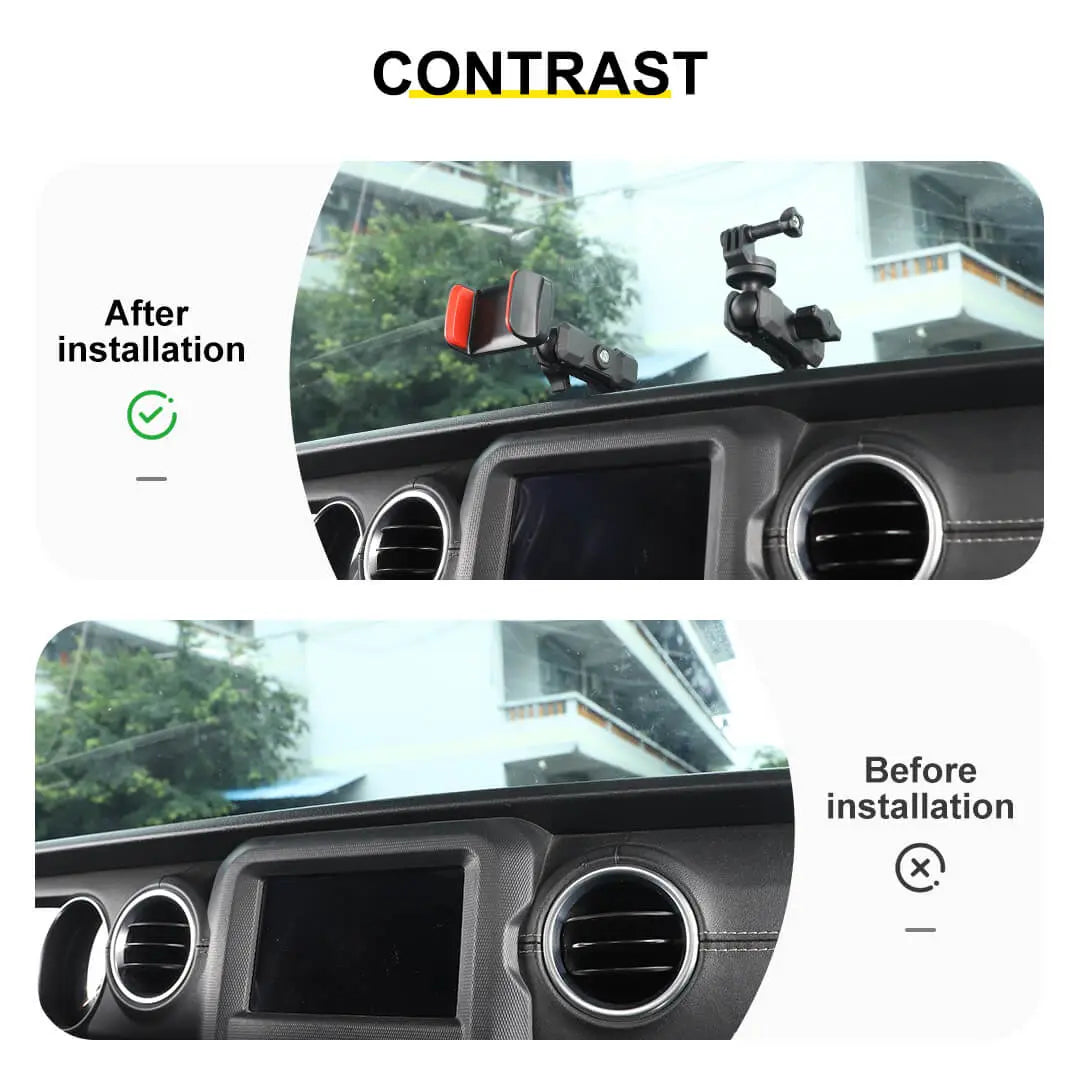 For 2018-2023 Jeep Wrangler JL & Gladiator JT Interior Center Console Mobile Phone Holder GPS Bracket