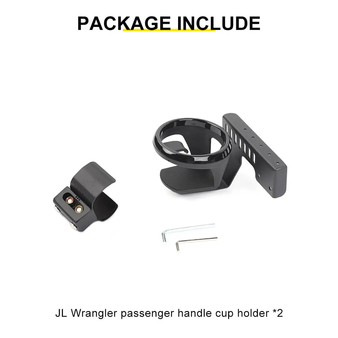 For 2018-2023 Jeep Wrangler JL & Gladiator JT Interior Copilot Handle Cup Bottle Holder Mount Bracket