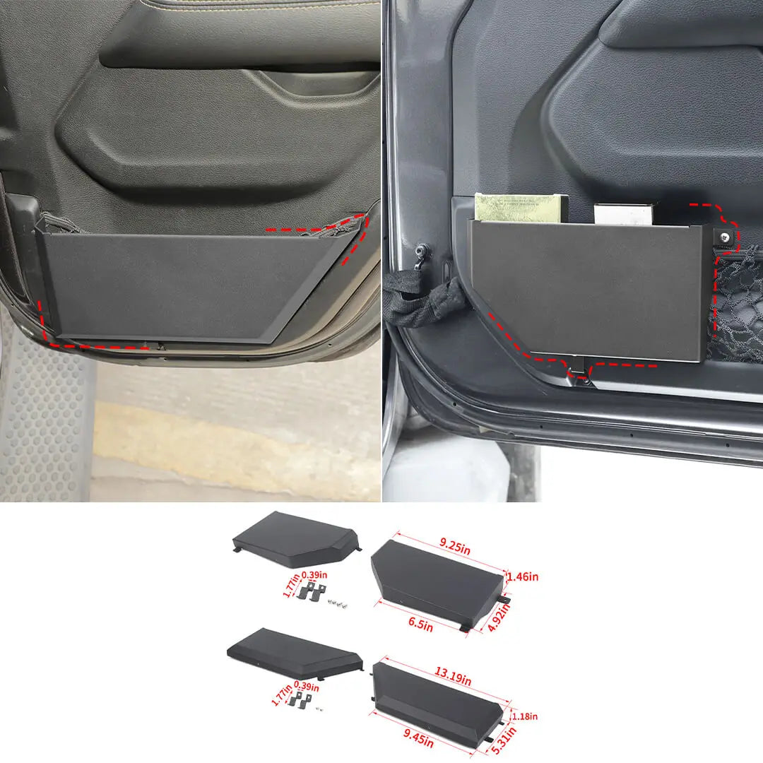 For 2018-2023 Jeep Wrangler JL & Gladiator JT Interior Front Rear Door Mesh Storage Pockets Box