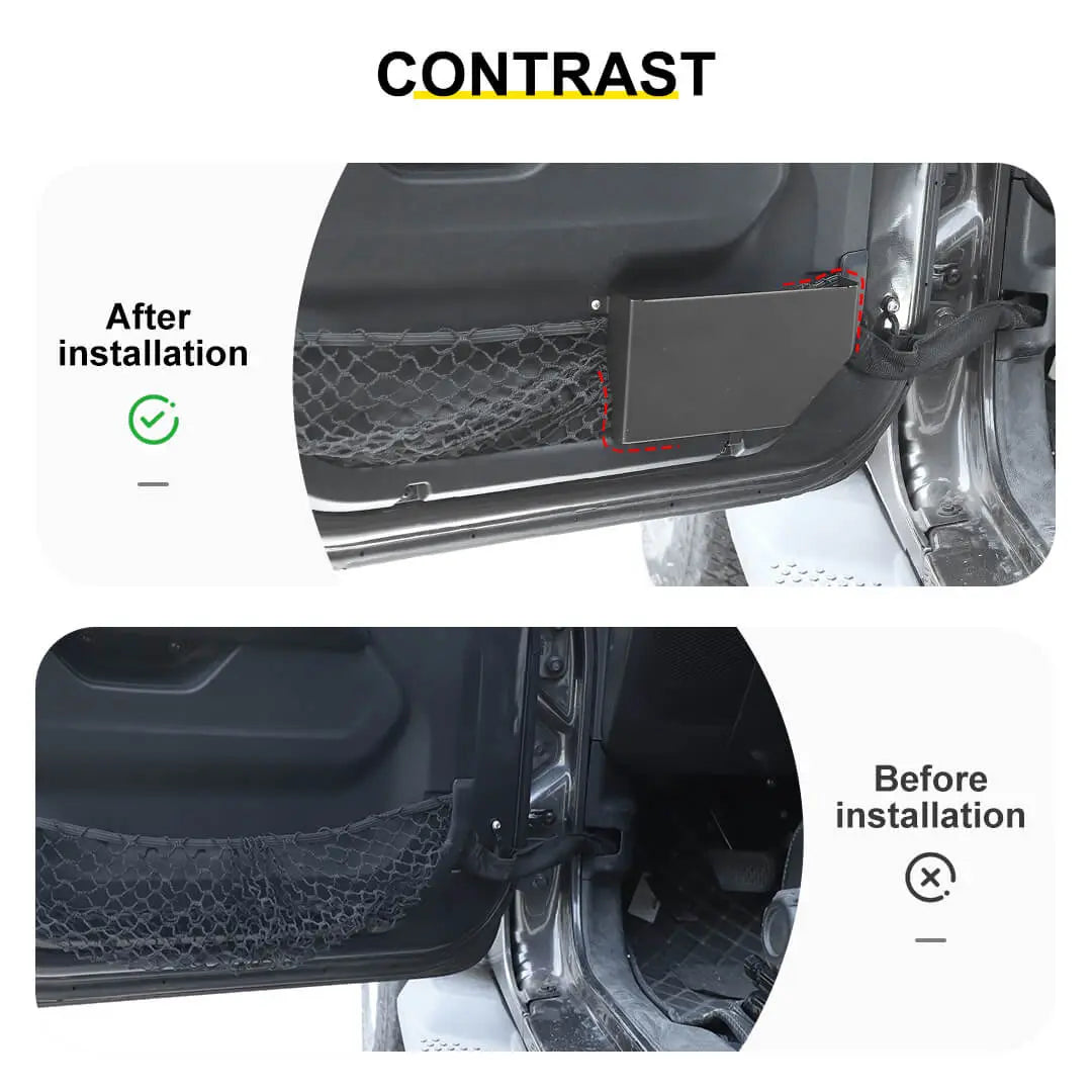 For 2018-2023 Jeep Wrangler JL & Gladiator JT Interior Front Rear Door Mesh Storage Pockets Box