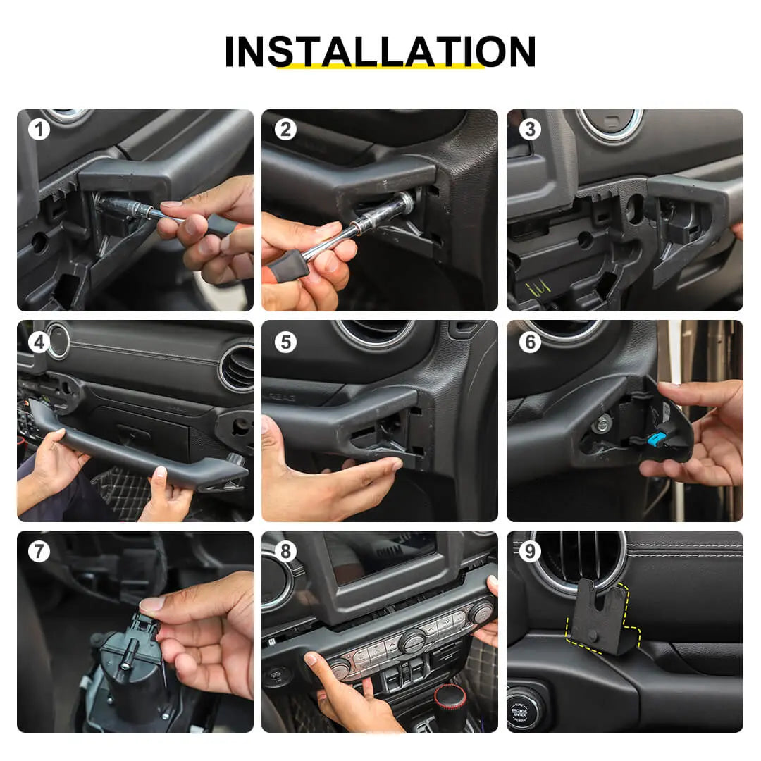 For 2018-2023 Jeep Wrangler JL & Gladiator JT Interior Walkie Talkie Mount Bracket Stand Accessories