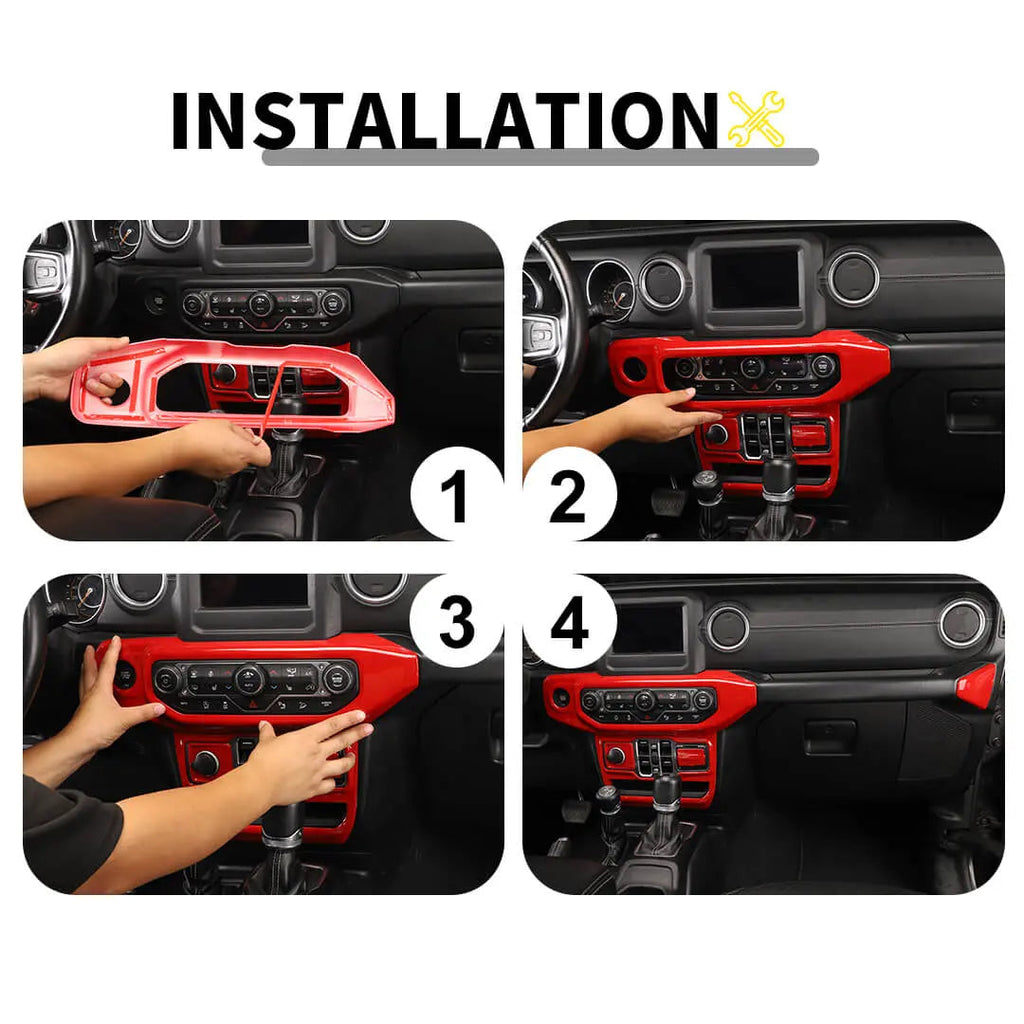 For 2018-2023 Jeep Wrangler JL & Gladiator JT Window Control Air Conditioning Control Panel Trim Cover Kit