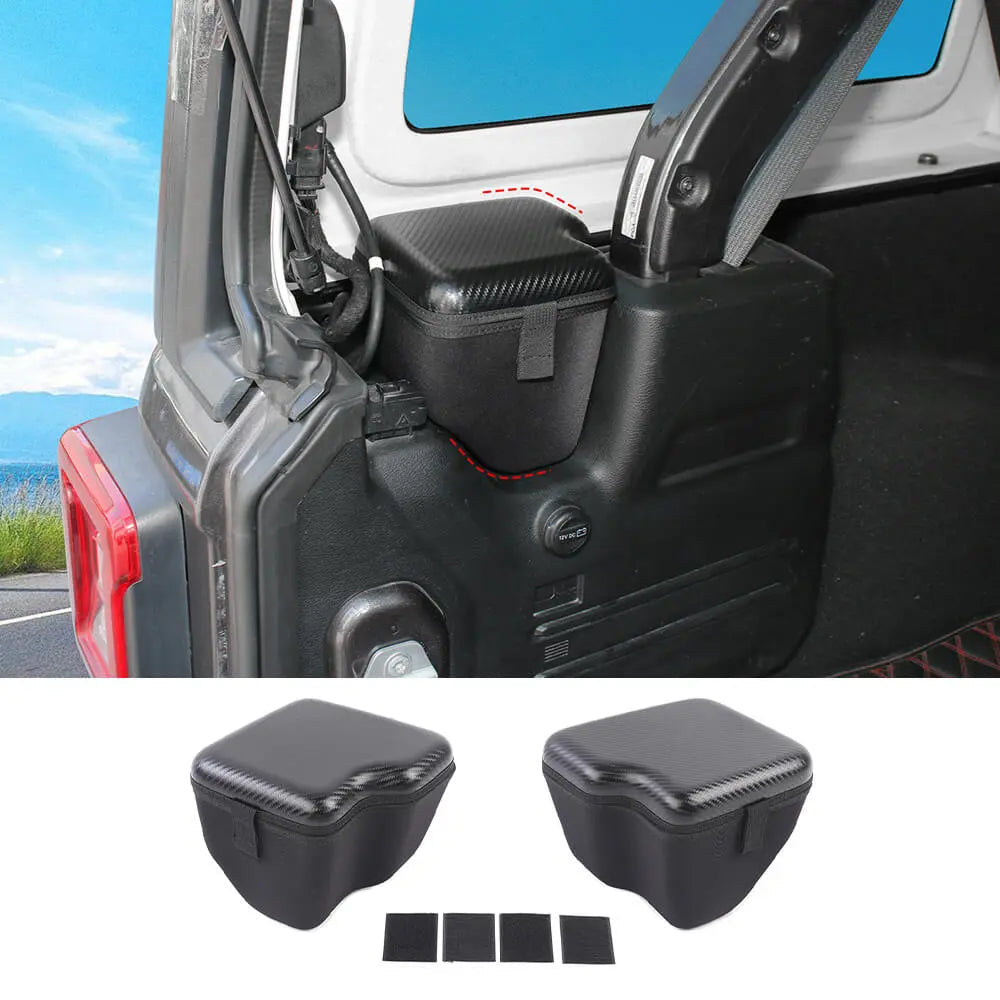 For 2018-2023 Jeep Wrangler JLU 4 Door Rear Trunk Side Storage Bag Pockets Box