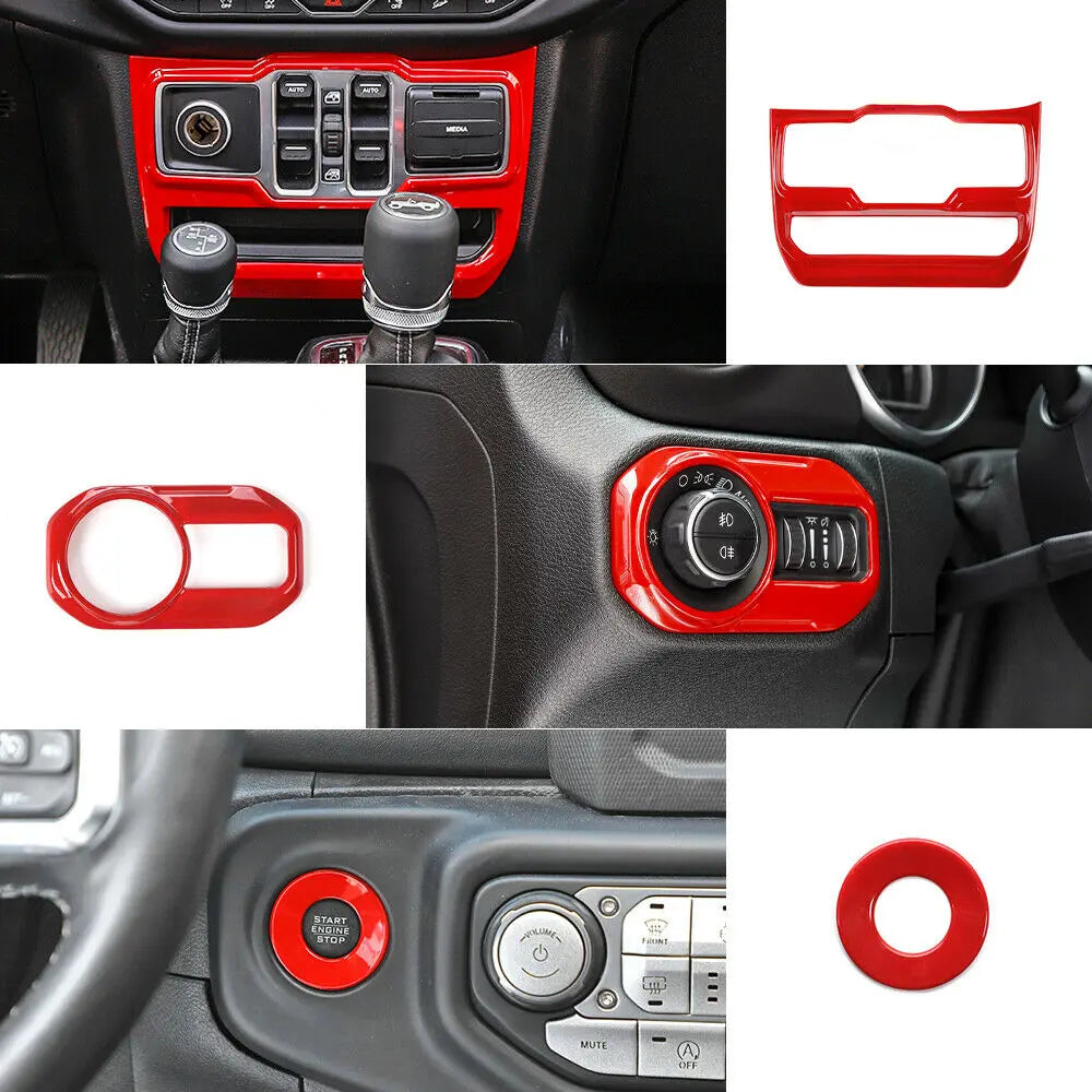 For 2018-2023 Jeep Wrangler JLU & Gladiator JT 4-Door 39PCS Full Set Interior Decoration Trim Kit Cover
