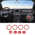 For 2018-2023 Jeep Wrangler & Gladiator JT Air Conditioning Headlight Switch Dashboard Air Vent Trim Ring (8 pcs)