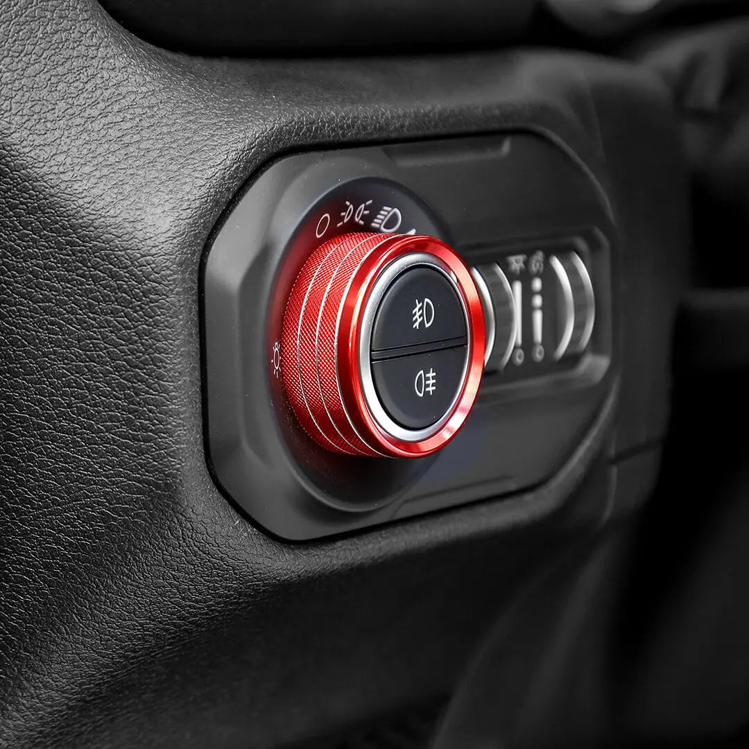For 2018-2023 Jeep Wrangler & Gladiator JT Air Conditioning Headlight Switch Dashboard Air Vent Trim Ring (8 pcs)